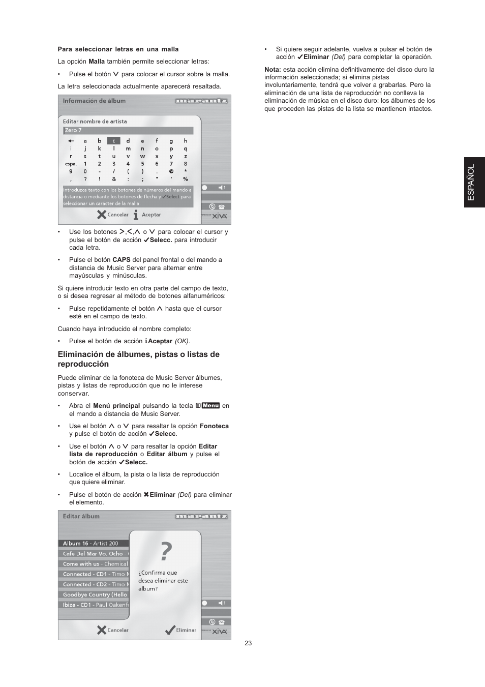 Esp añol | Marantz DH9300 User Manual | Page 87 / 132