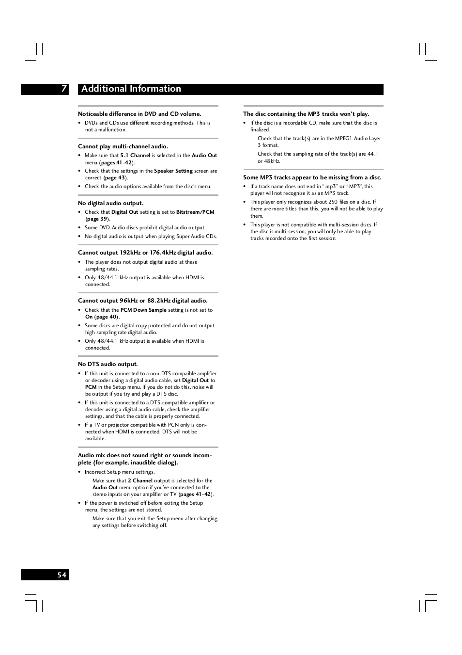 Additional information 7 | Marantz DV7600 User Manual | Page 54 / 56