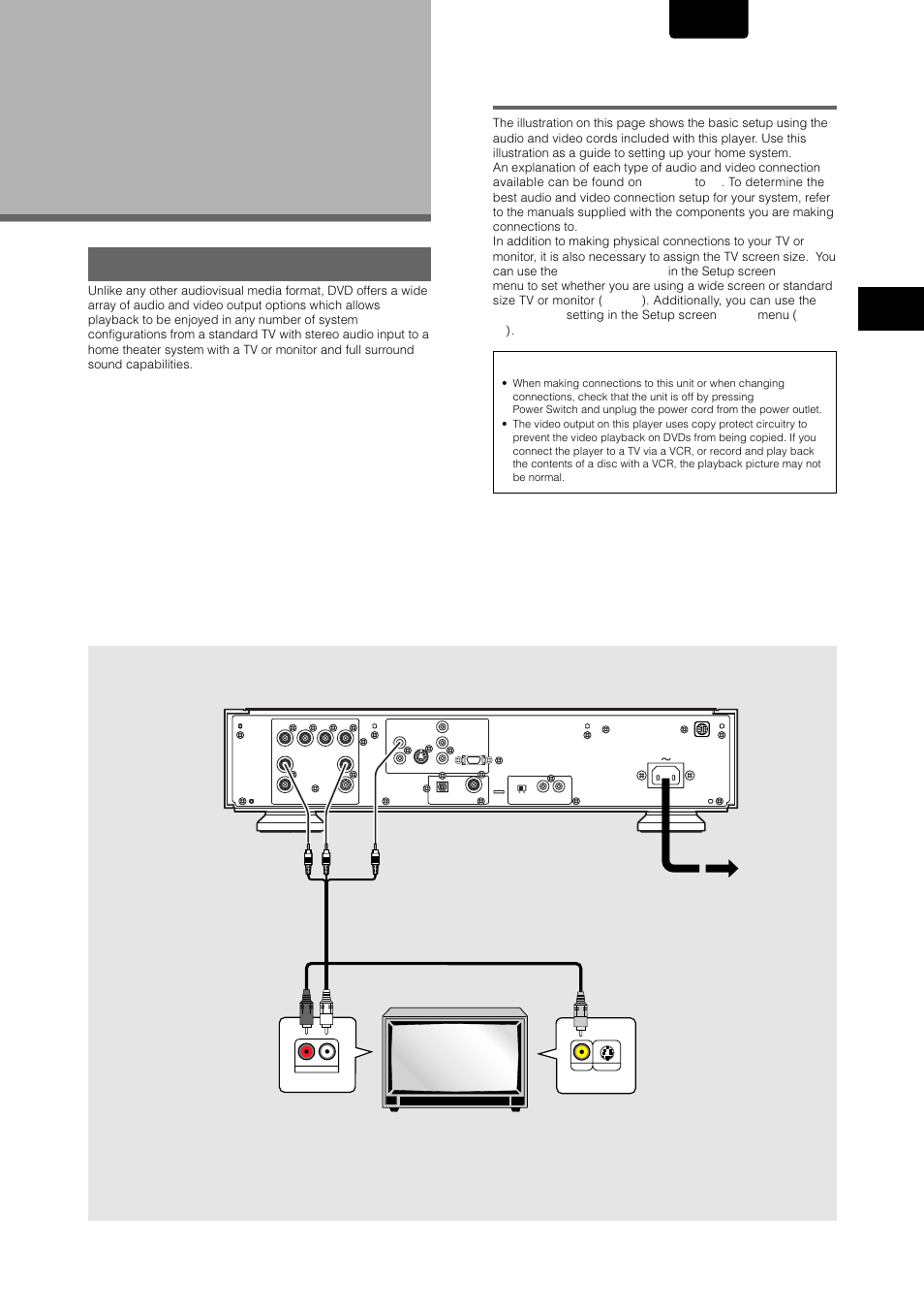 Making connections, Connecting your dvd player, Connection guide | English, Names and functions / making connections | Marantz DV-12S1 User Manual | Page 15 / 69