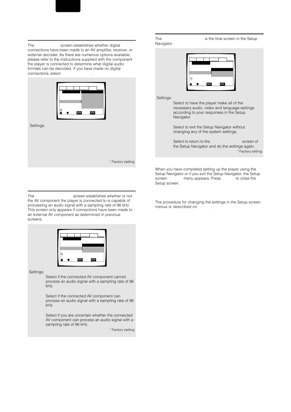 Confirming the settings, Setting compatibility with 96 khz output, English | Marantz DV-12S1 User Manual | Page 22 / 69