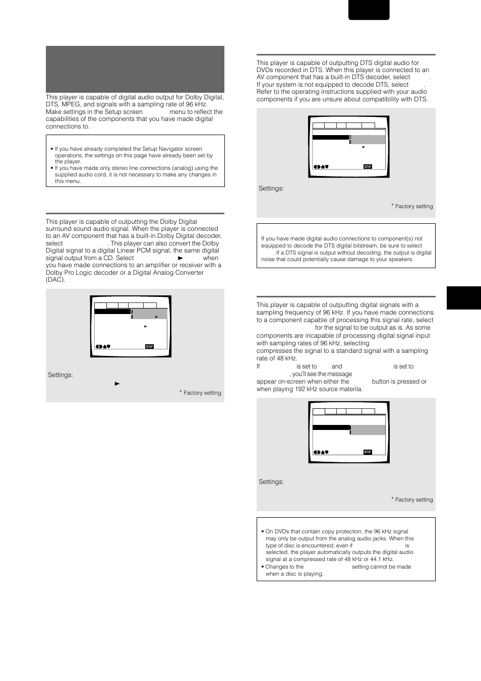 Dolby digital out, Dts out, Linear pcm out | English | Marantz DV-12S1 User Manual | Page 31 / 69