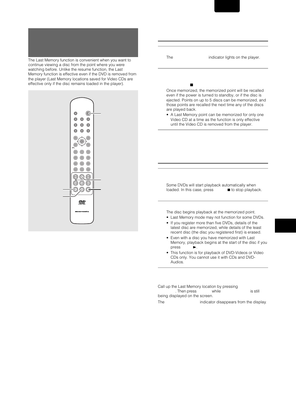 English, Ad v anced functions, Dvd-video/video cd | Marantz DV-12S1 User Manual | Page 57 / 69