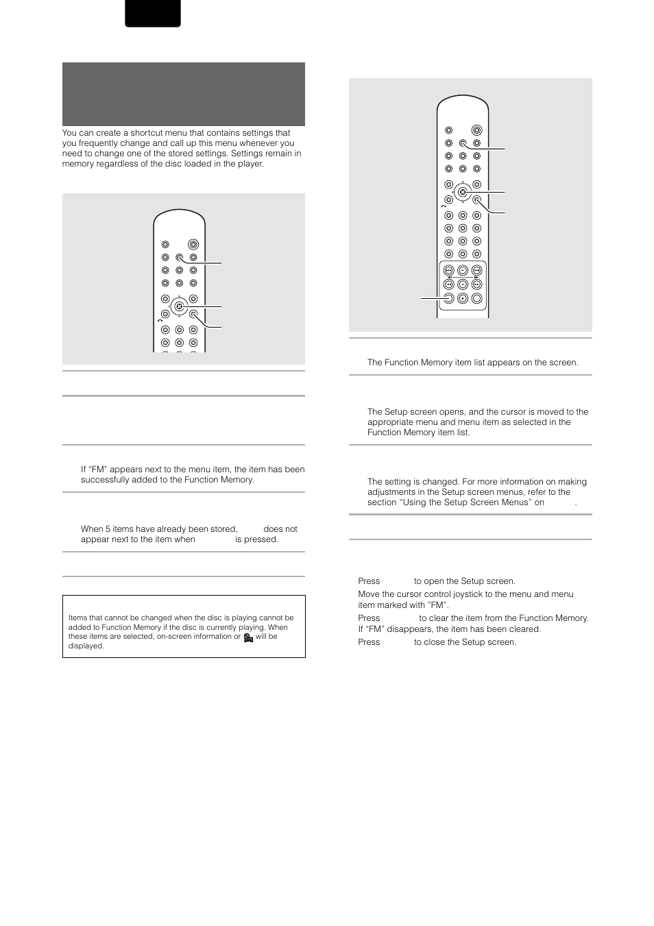 English, Dvd/video cd/cd, Press setup to display the setup screen | Press setup to close the setup screen, Clear | Marantz DV-12S1 User Manual | Page 58 / 69