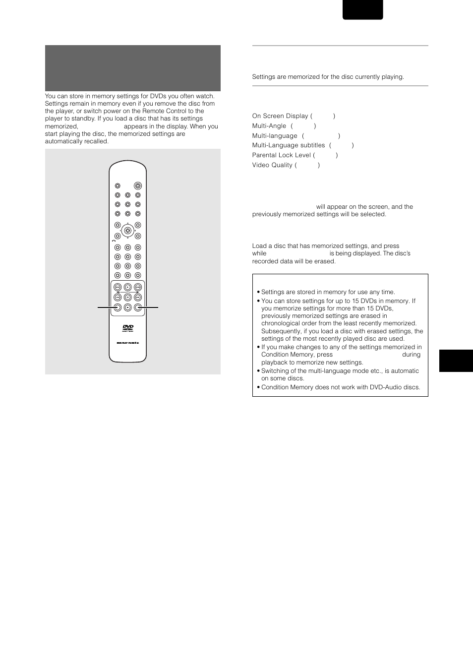 English, Erasing the recorded contents, Dvd-video | Marantz DV-12S1 User Manual | Page 59 / 69