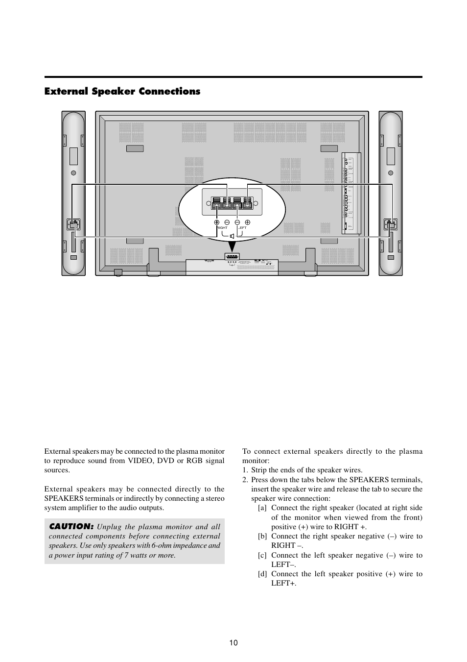 External speaker connections | Marantz PD6120D User Manual | Page 17 / 60