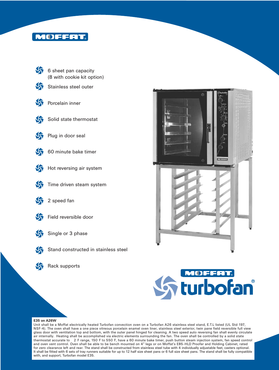 Moffat Stainless Steel Stand A26W User Manual | 2 pages