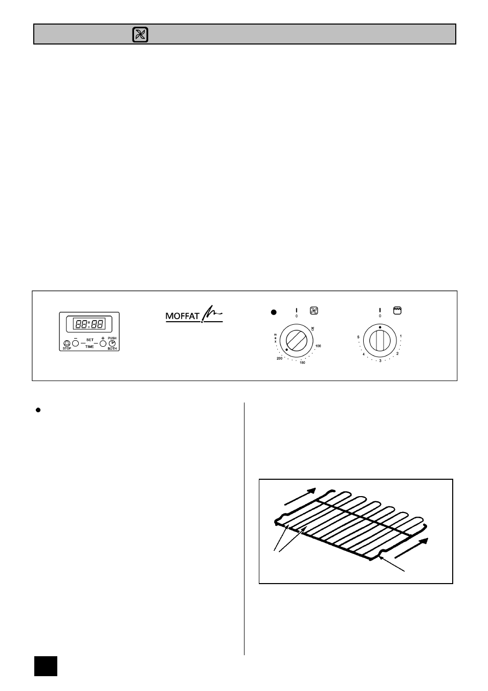 The fan oven | Moffat MD 900 B/W User Manual | Page 22 / 36