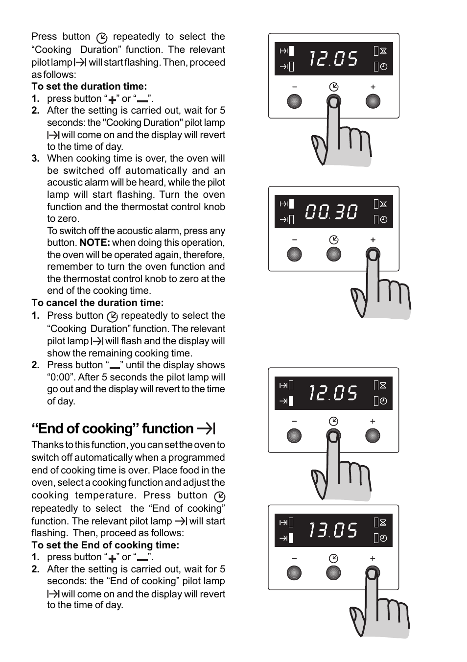 End of cooking” function | Moffat MSF 615 User Manual | Page 5 / 12