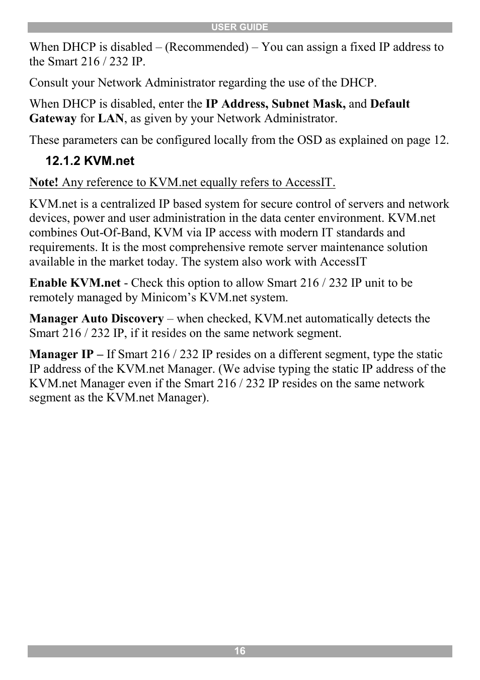 2 kvm.net | Minicom Advanced Systems Minicom Smart 216 User Manual | Page 17 / 50