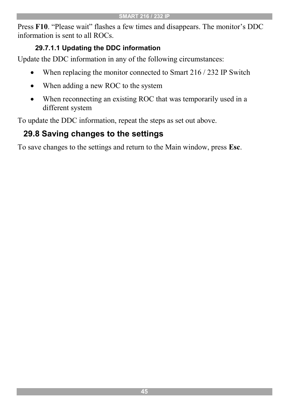 8 saving changes to the settings | Minicom Advanced Systems Minicom Smart 216 User Manual | Page 46 / 50