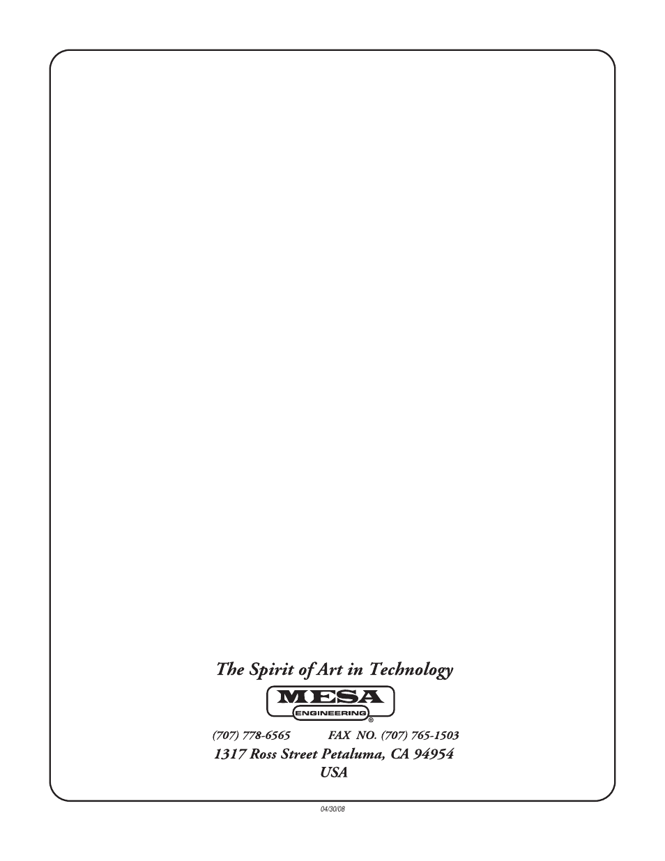 Mesa/Boogie Carbine M6 User Manual | Page 20 / 20