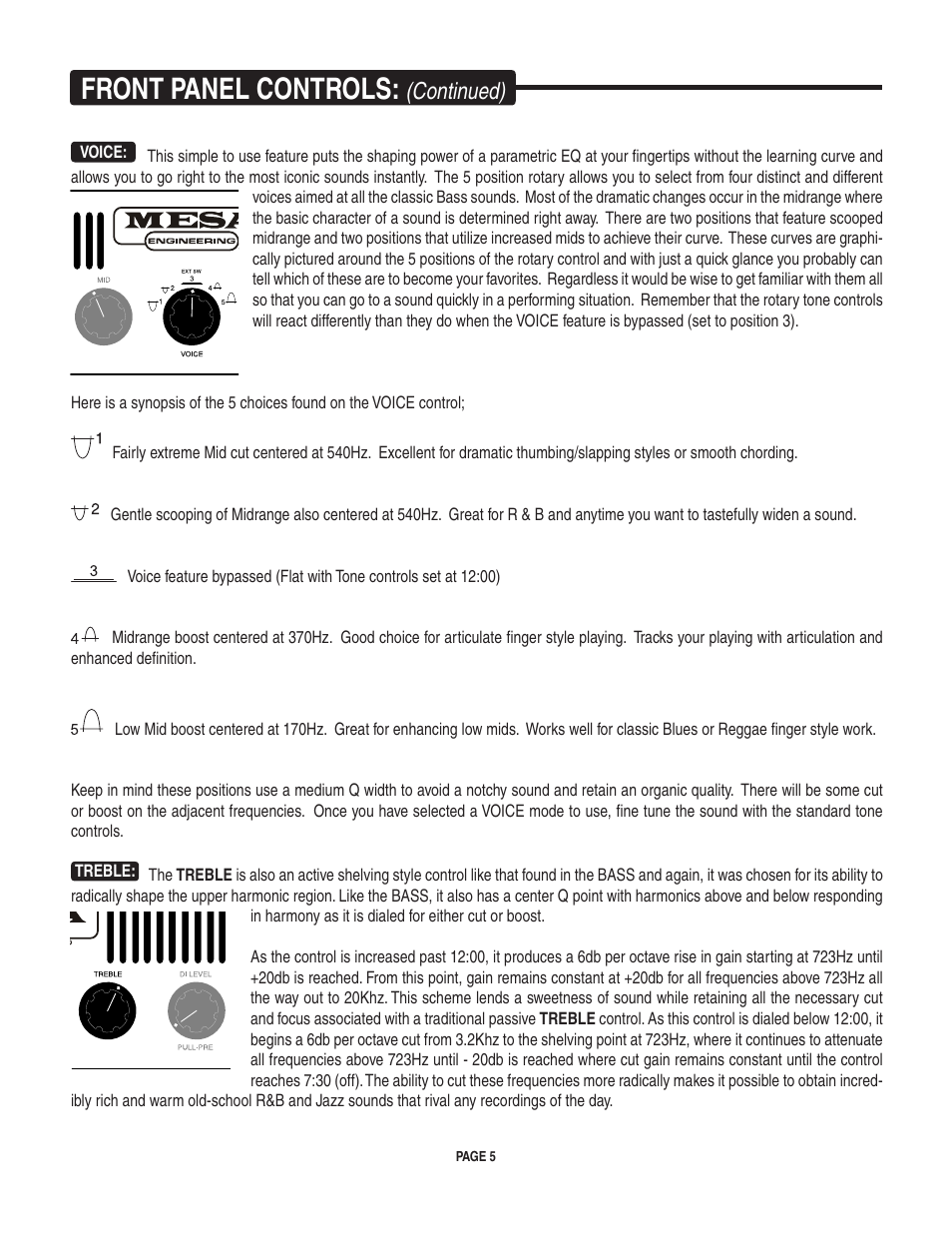 Front panel controls, Continued) | Mesa/Boogie Carbine M6 User Manual | Page 9 / 20