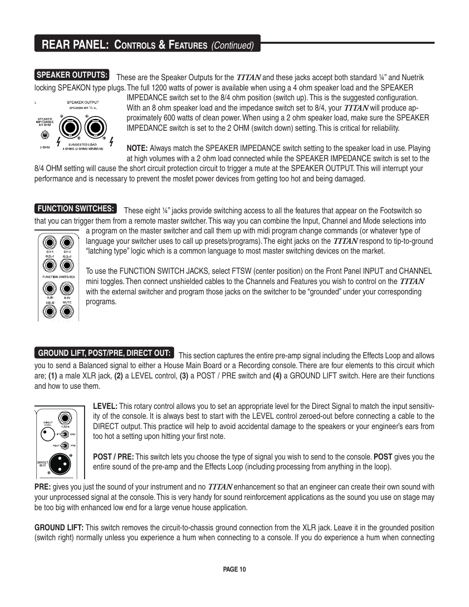 Rear panel: c | Mesa/Boogie TITAN V-12 User Manual | Page 14 / 22