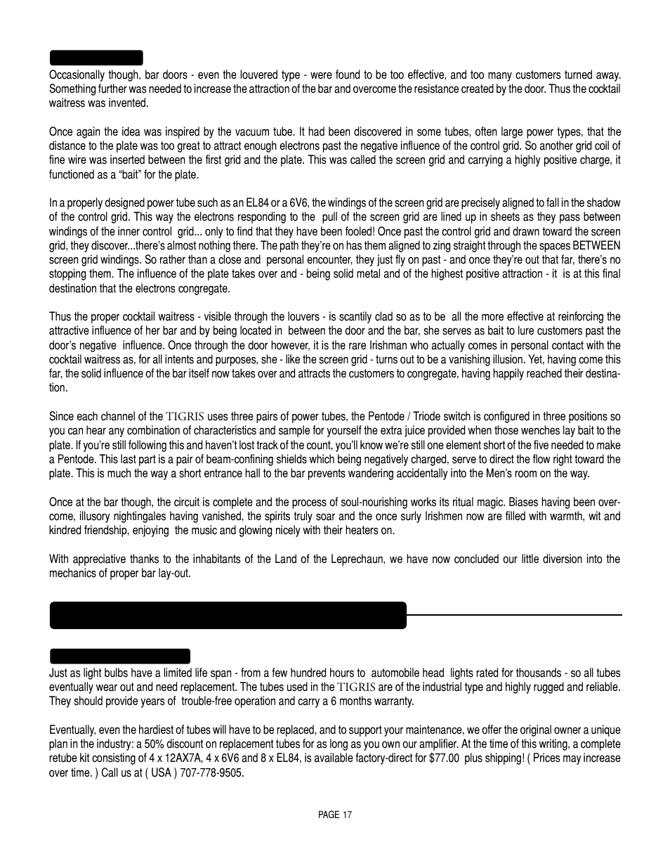 Chapter 7 - tube maintenance & tube rolling | Mesa/Boogie Vacuum Tube Audio User Manual | Page 21 / 31