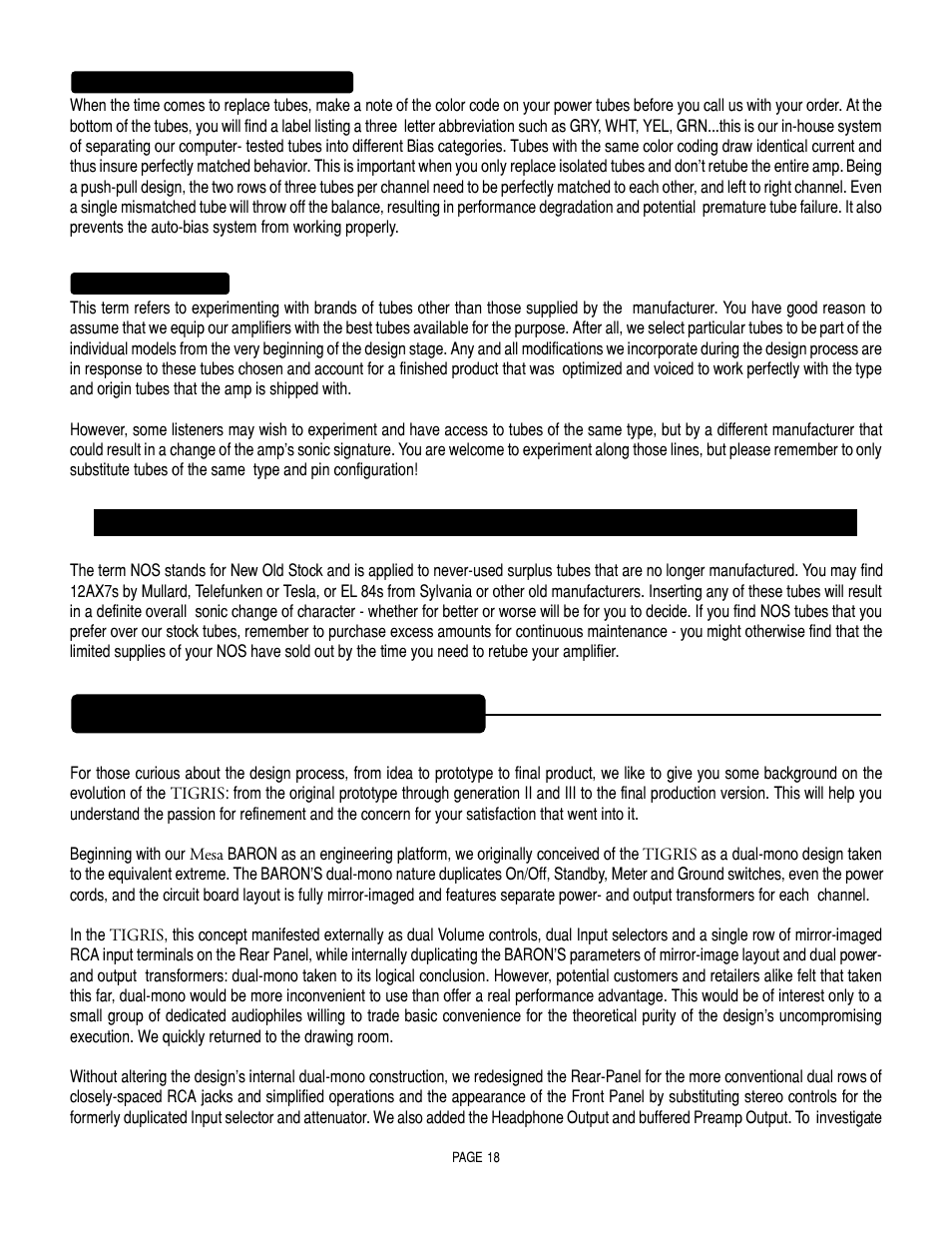Chapter 8 - evolution of the tigris | Mesa/Boogie Vacuum Tube Audio User Manual | Page 22 / 31