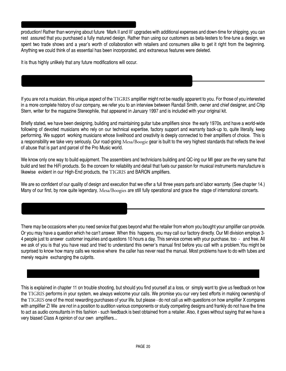 Mesa/Boogie Vacuum Tube Audio User Manual | Page 24 / 31