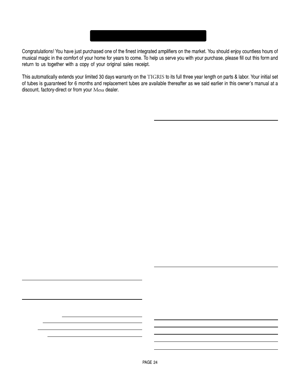 Mesa/Boogie Vacuum Tube Audio User Manual | Page 28 / 31