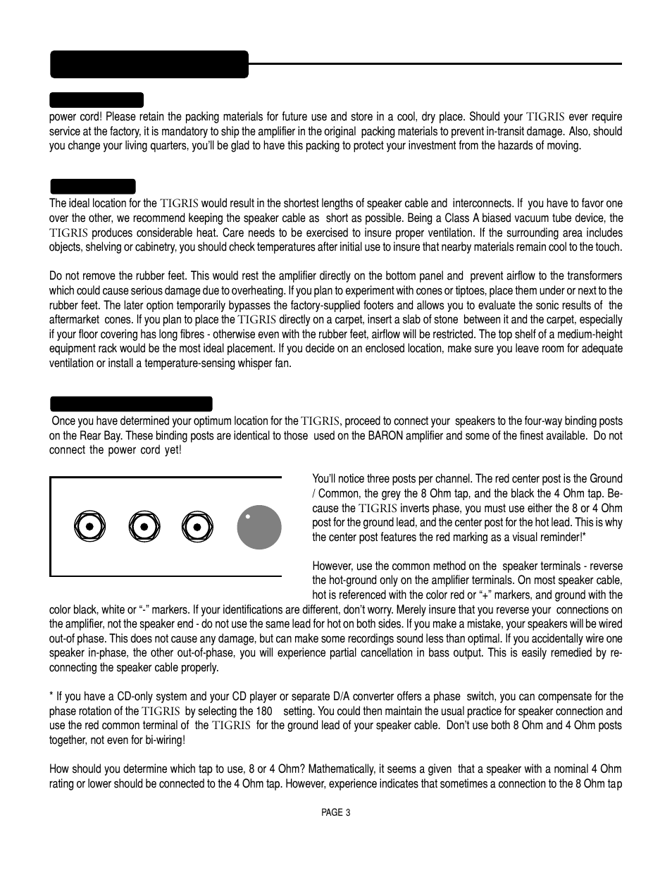 Chapter 3 installation | Mesa/Boogie Vacuum Tube Audio User Manual | Page 7 / 31