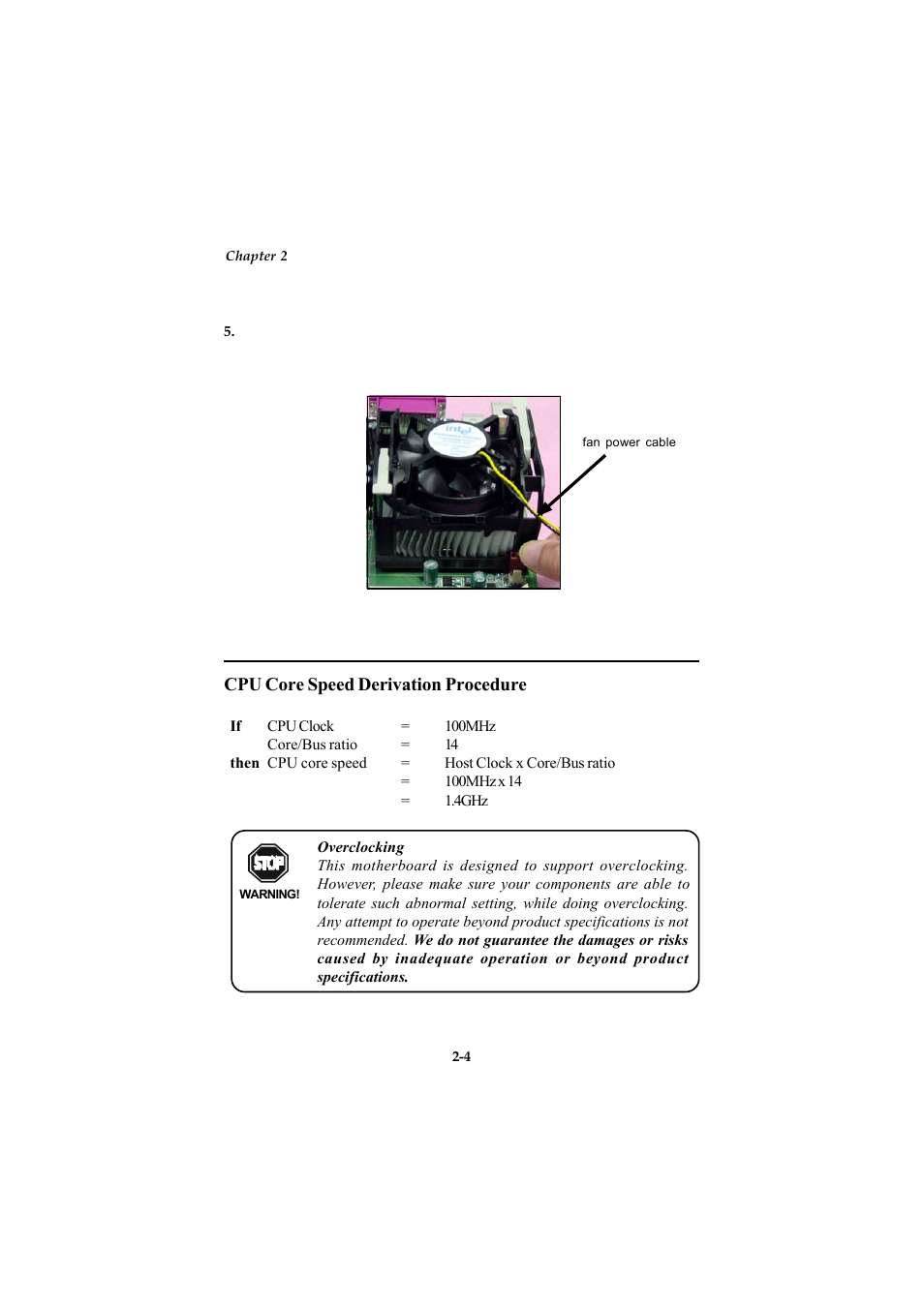 Cpu core speed derivation procedure | Microstar MS-6547 (v1.X) ATX Mainboard G52-MA00514 User Manual | Page 16 / 67