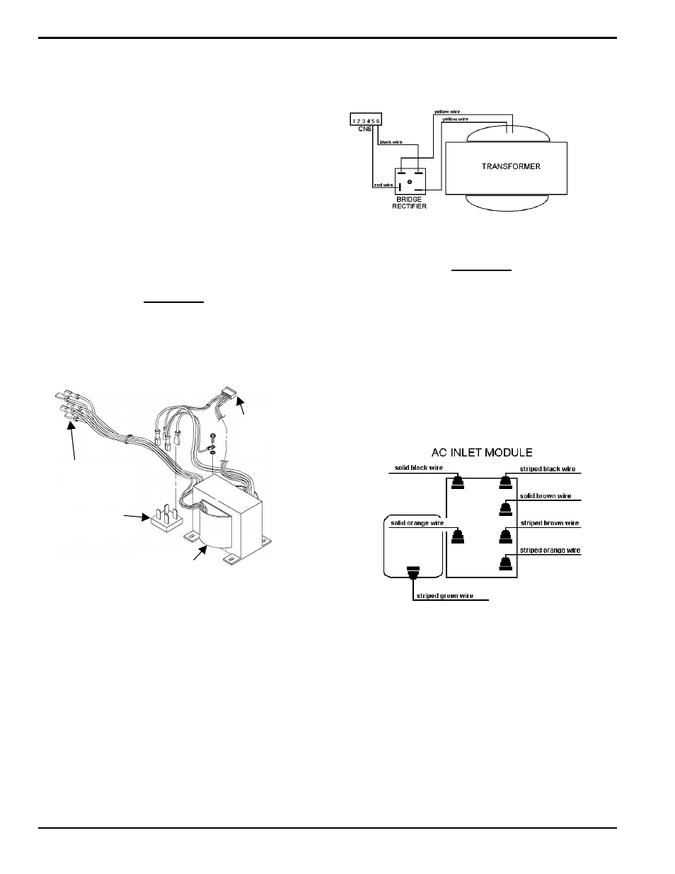 Power transformer assembly, Transformer removal, Bridge rectifier removal | Ac inlet removal | Monarch Instrument 9830TM User Manual | Page 35 / 77