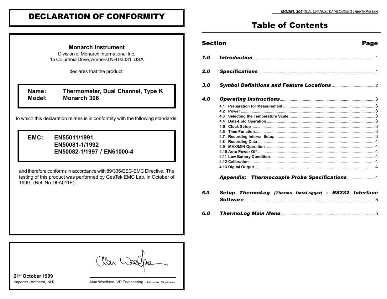 Monarch Instrument 306 User Manual | Page 3 / 6