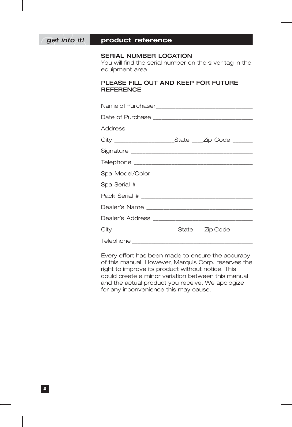 Marquis Everyday Hot Tub User Manual | Page 2 / 29