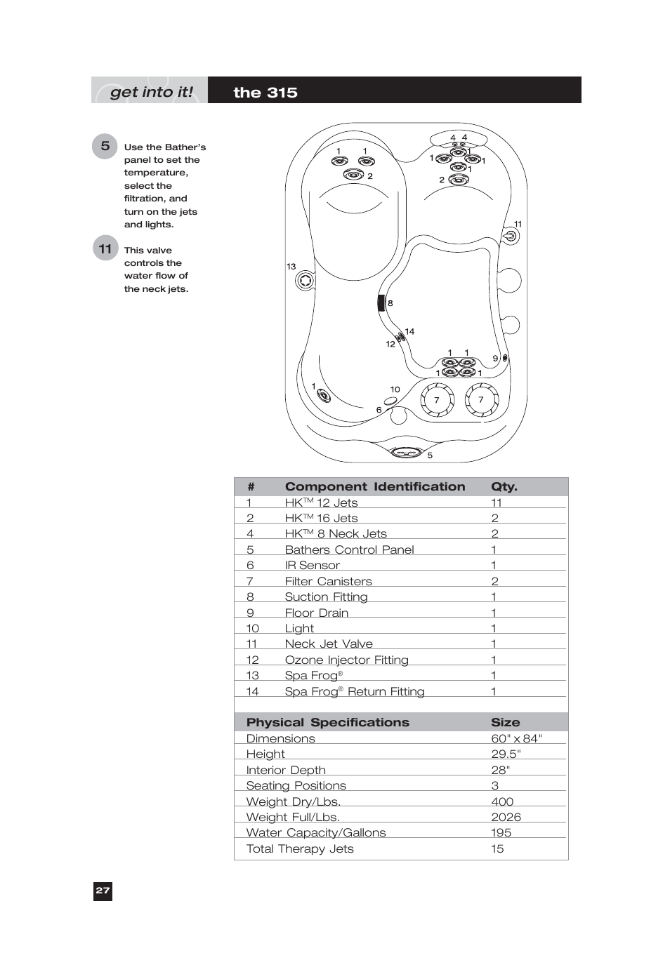 Get into it, The 315 | Marquis Everyday Hot Tub User Manual | Page 27 / 29