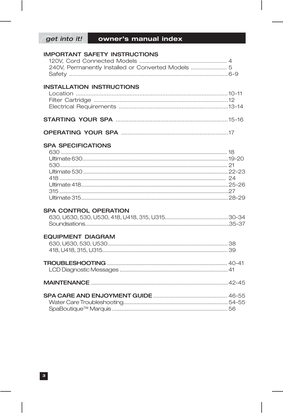 Marquis Everyday Hot Tub User Manual | Page 3 / 29