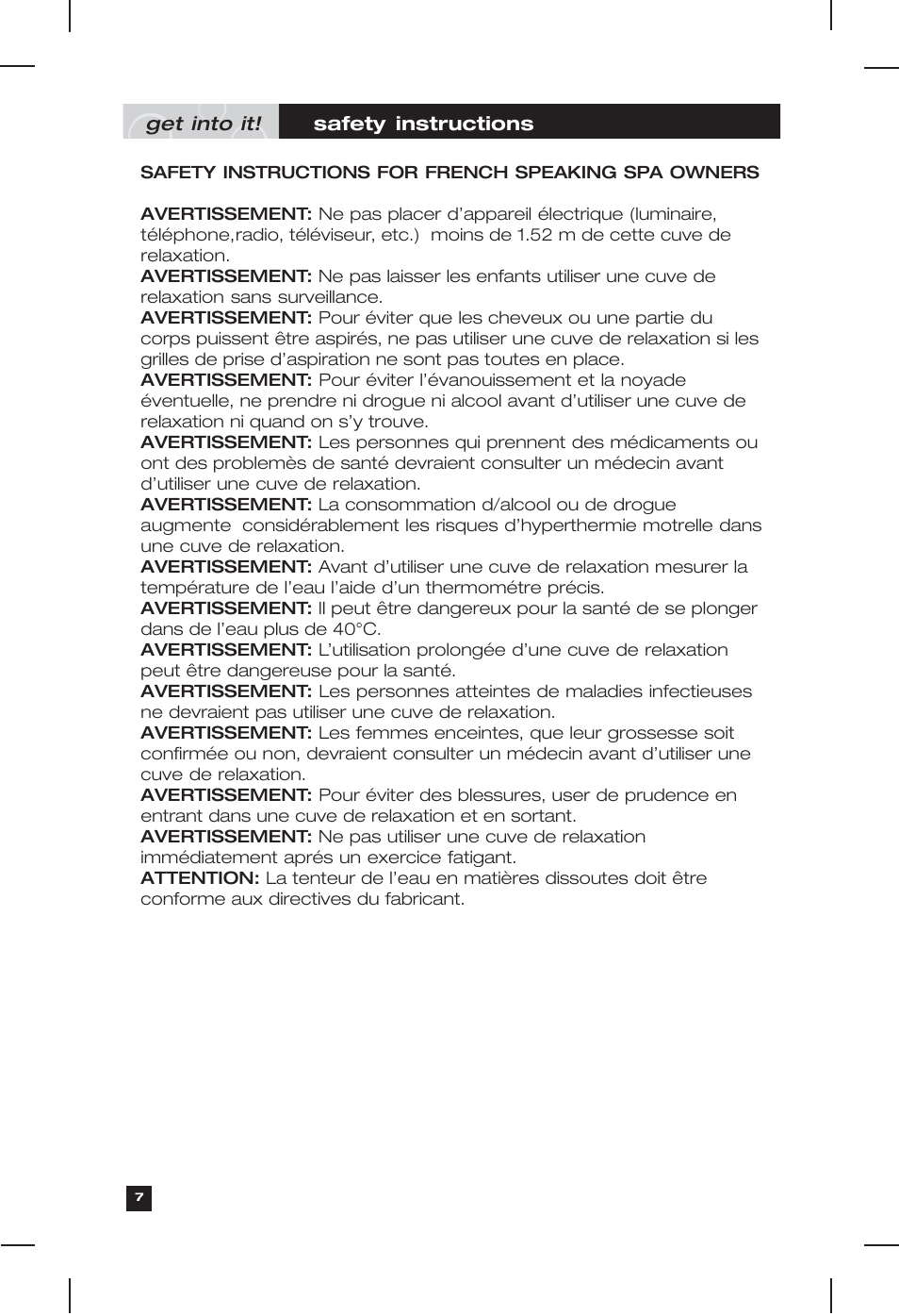 Marquis Everyday Hot Tub User Manual | Page 7 / 29
