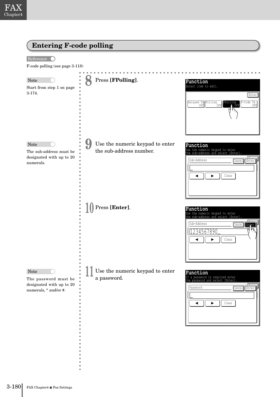 Entering f-code polling -1, Entering f-code polling, Function | Muratec MFX-2830 User Manual | Page 358 / 471