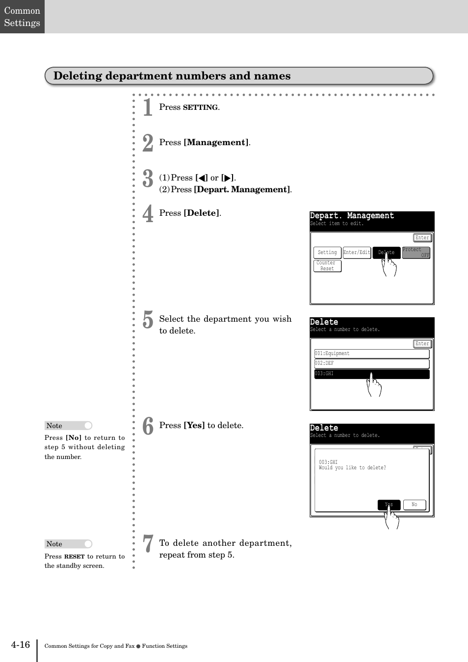 Deleting department numbers and names -16 | Muratec MFX-2830 User Manual | Page 394 / 471
