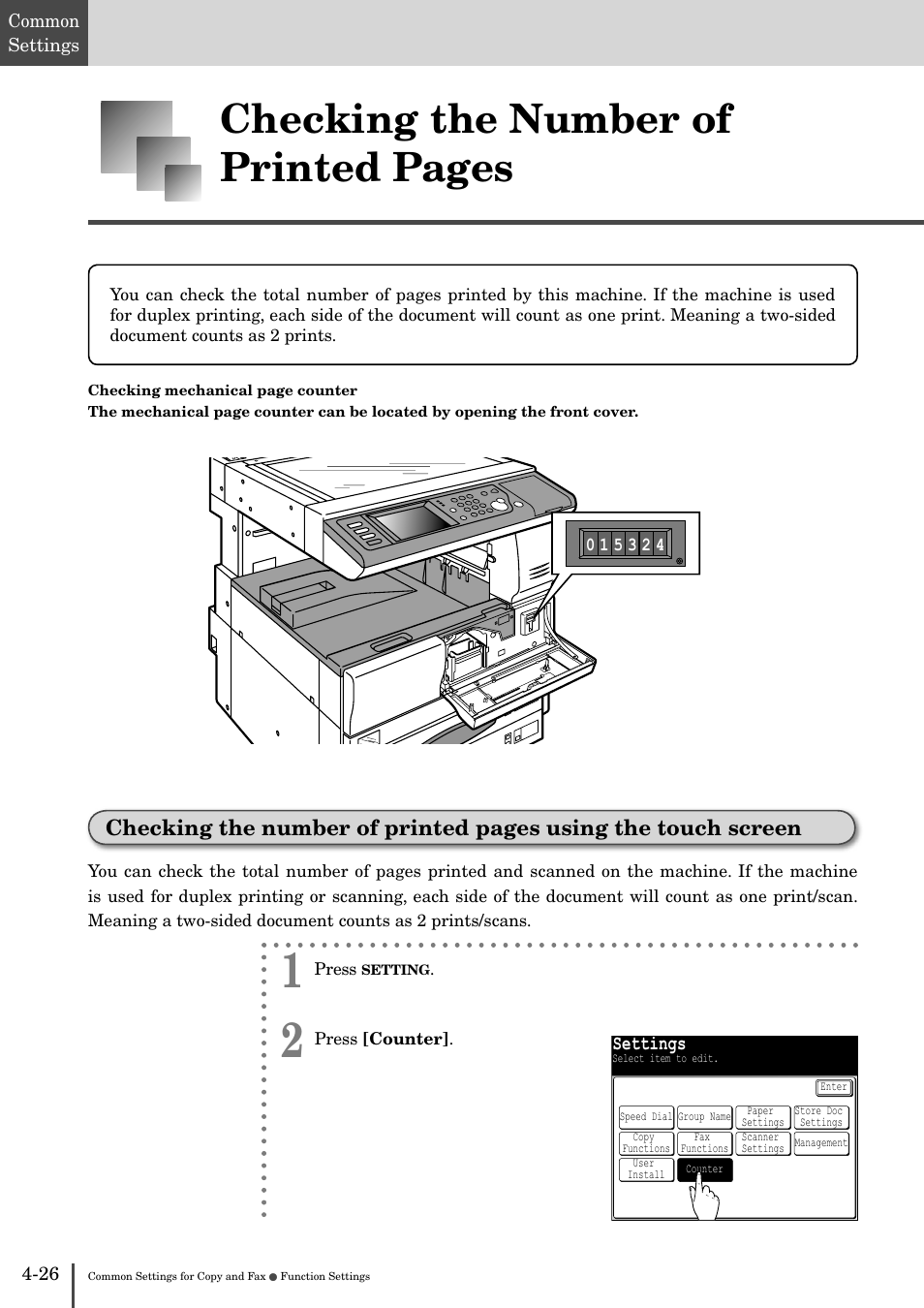 The touch screen -26, Checking the number of printed pages | Muratec MFX-2830 User Manual | Page 404 / 471