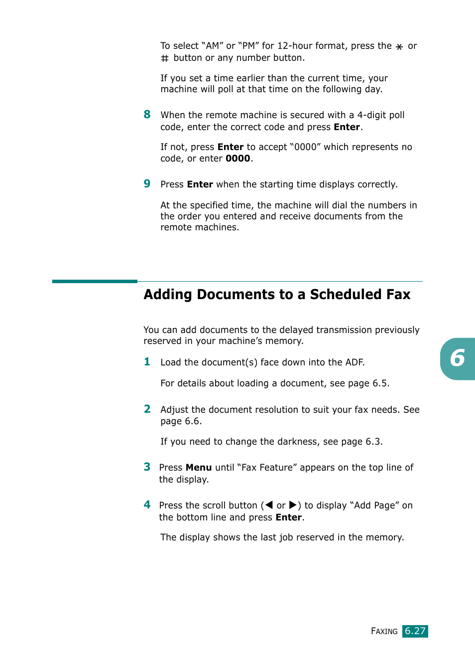 Adding documents to a scheduled fax | Muratec F-114 Series User Manual | Page 128 / 211