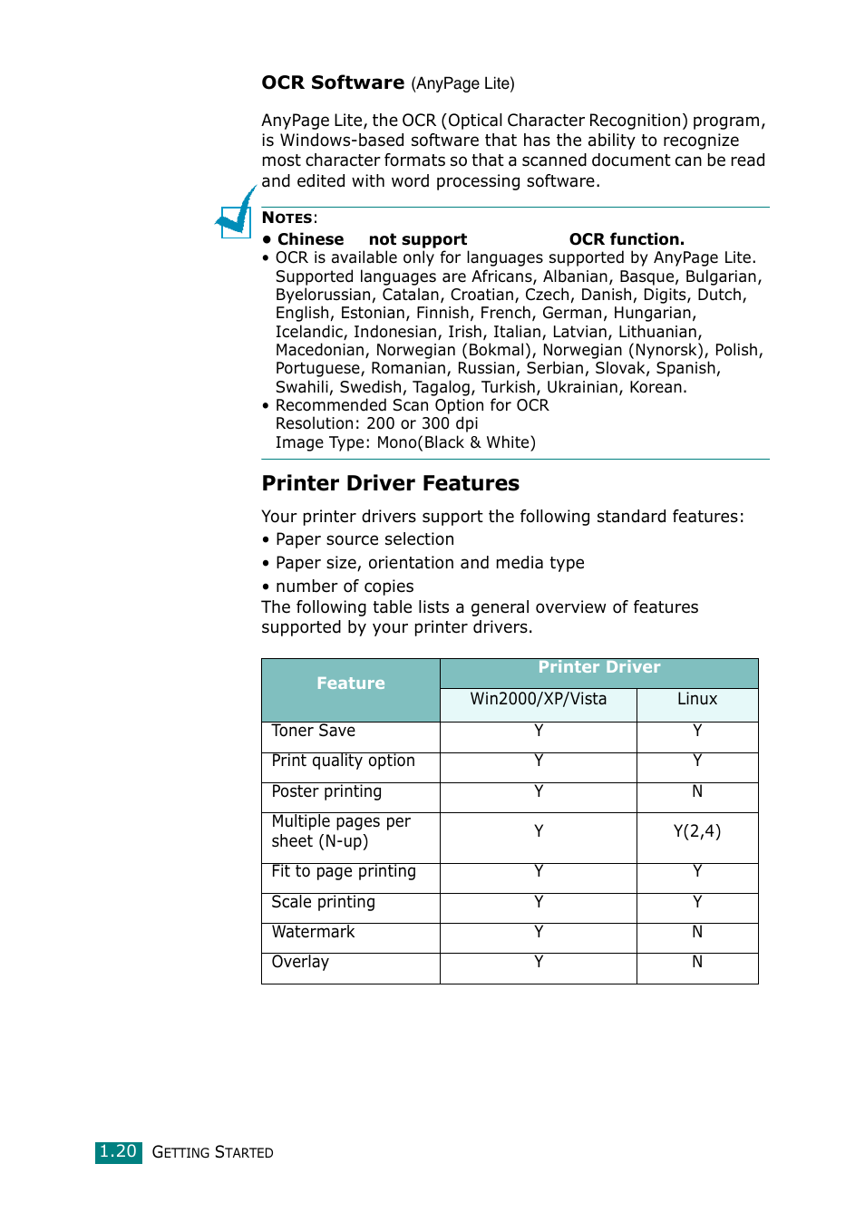 Printer driver features | Muratec F-114 Series User Manual | Page 33 / 211