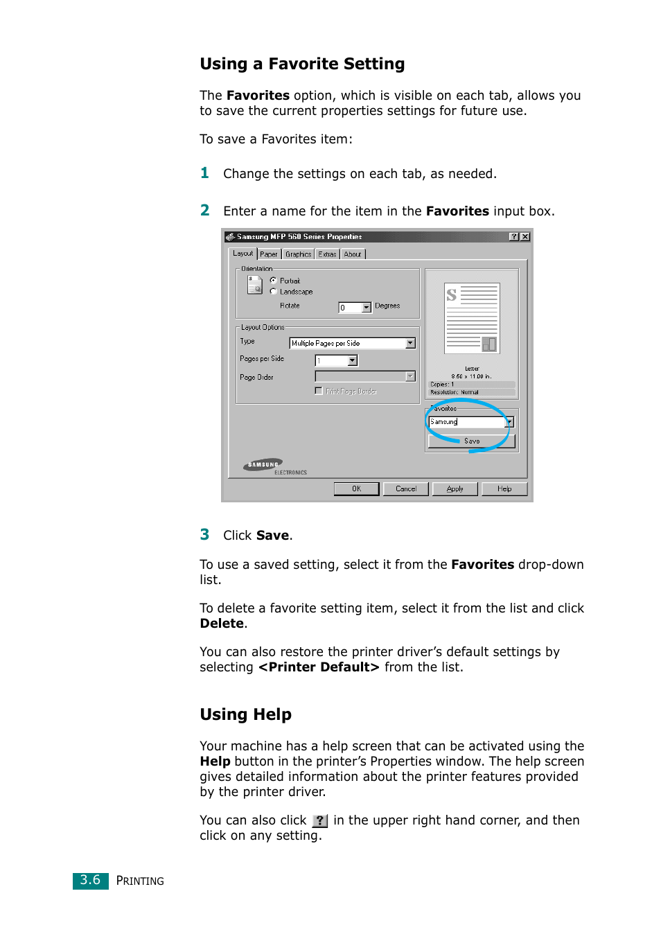 Using a favorite setting, Using help | Muratec F-114 Series User Manual | Page 69 / 211
