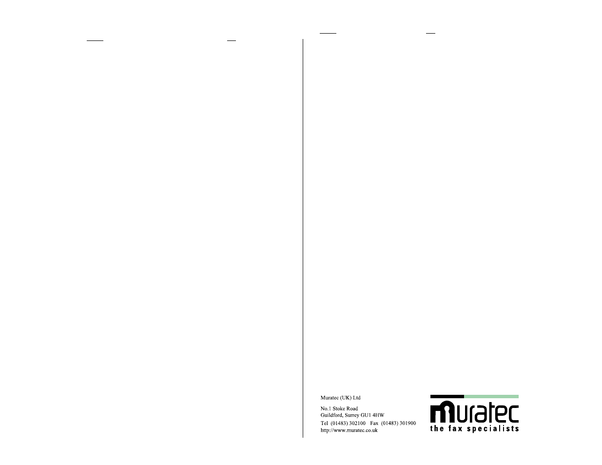 F-160 quick reference | Muratec F-160 User Manual | Page 126 / 126