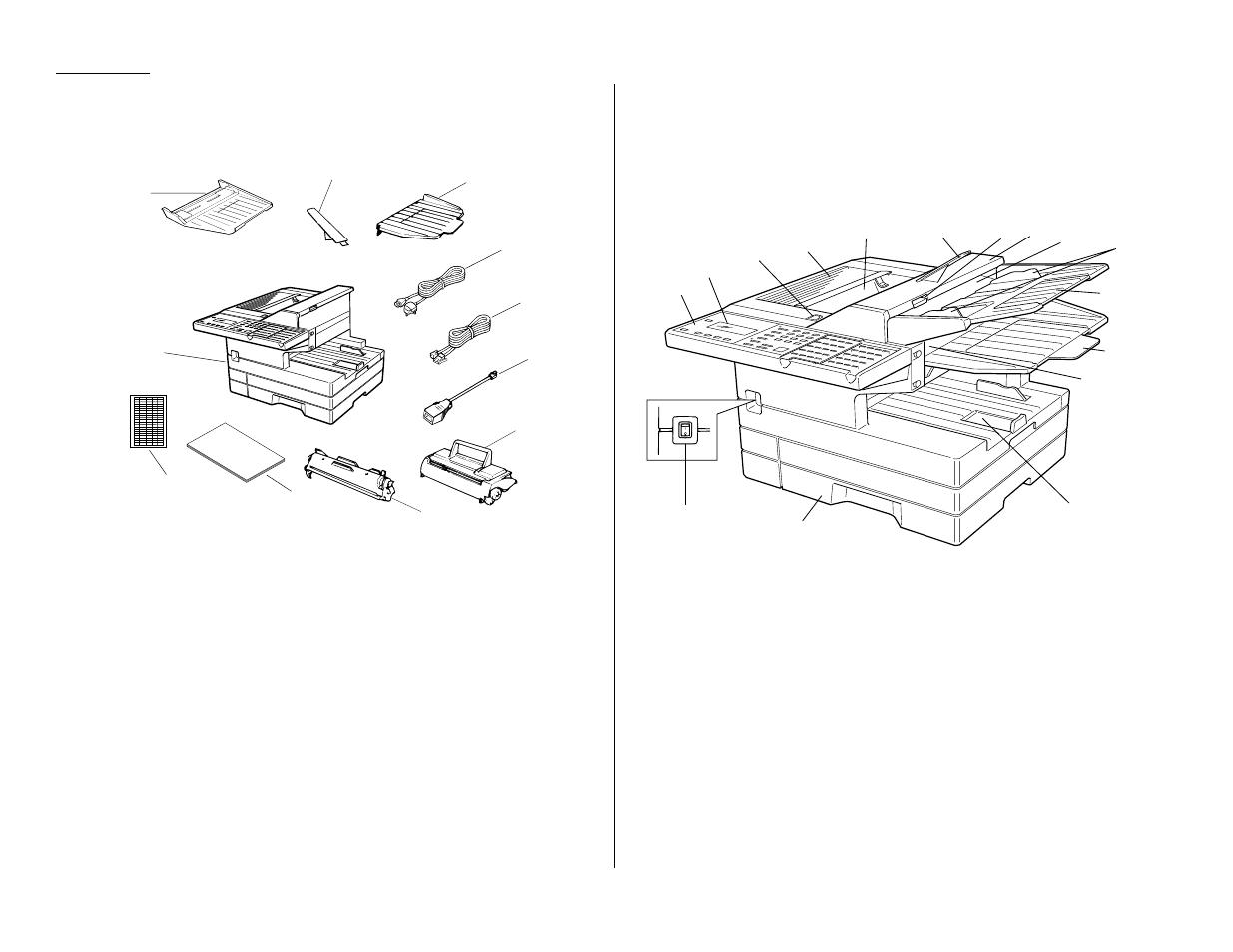 Packaging contents, Parts list | Muratec F-160 User Manual | Page 9 / 126
