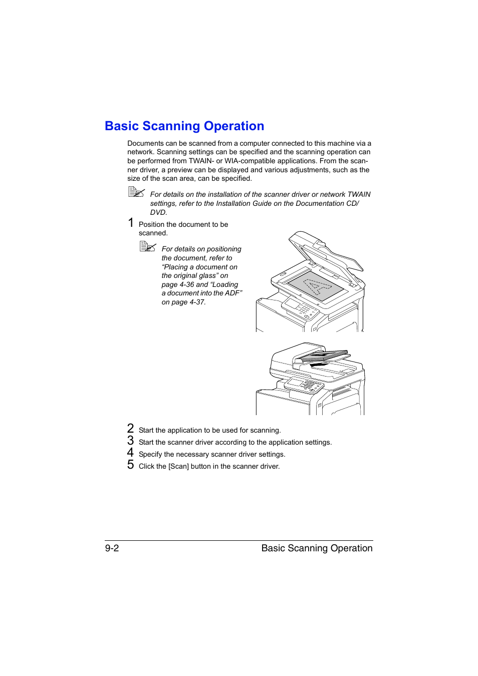 Basic scanning operation, Basic scanning operation -2 | Muratec Printer/Copier/Scanner MFX-C3035 User Manual | Page 203 / 392