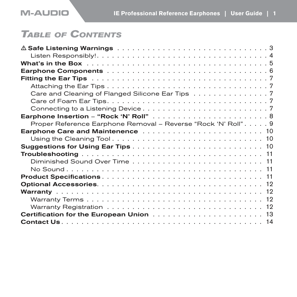 M-AUDIO IE-10 User Manual | Page 2 / 16