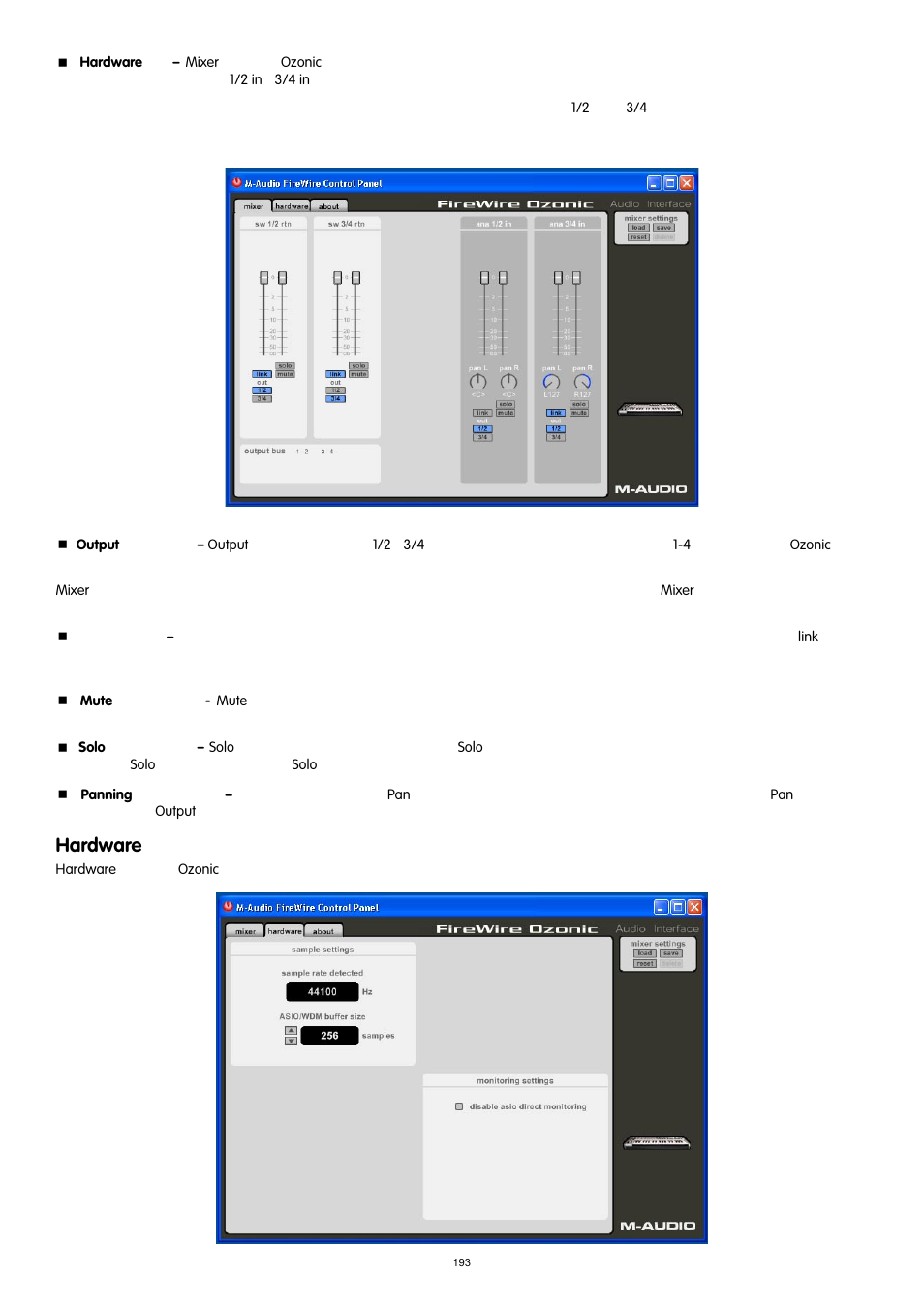 Hardware | M-AUDIO 37-Key Audio/MIDI Interface and Controller Ozonic User Manual | Page 12 / 38