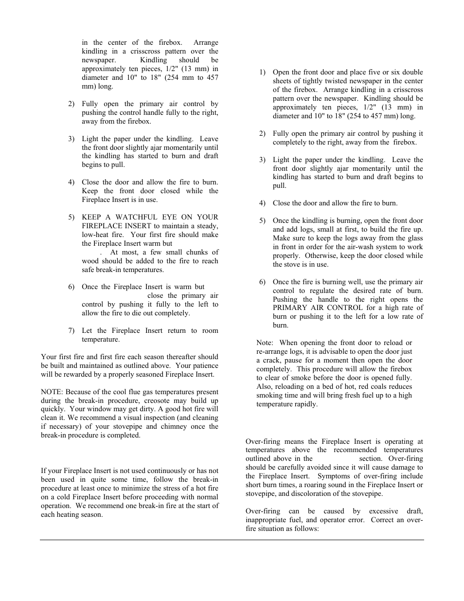 Normal operation, Building a fire for everyday use, Over-fire caution | Morgan & Company HEARTHSTONE 8470 User Manual | Page 16 / 29