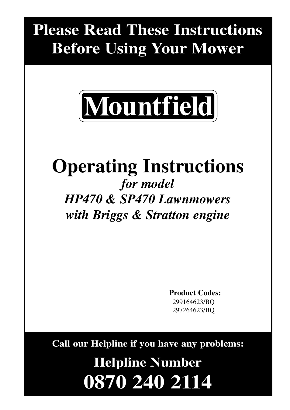 Mountfield HP470 User Manual | 8 pages