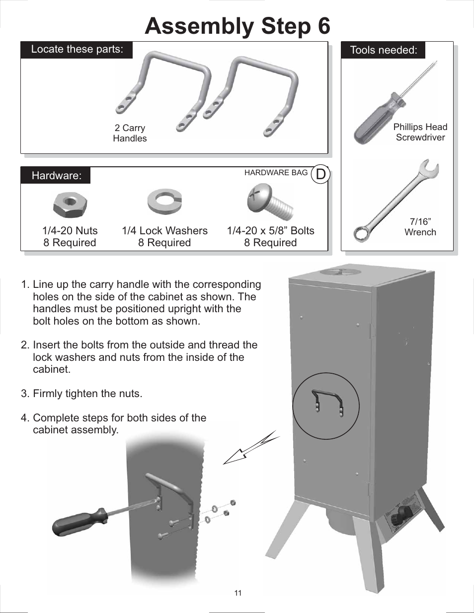 Assembly step 6 | Master Cookware 3405GT User Manual | Page 11 / 28