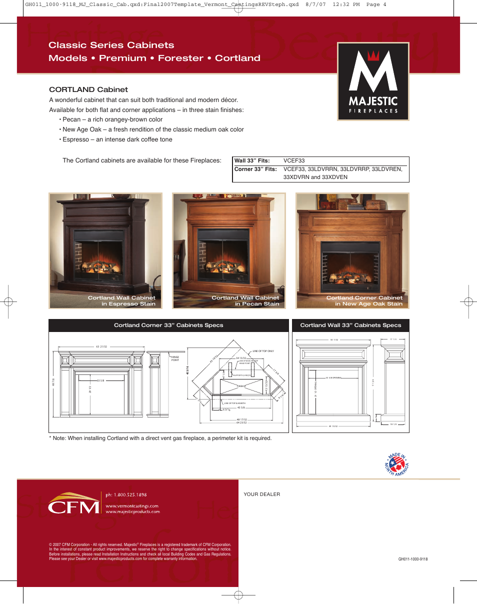 Cortland cabinet | Majestic Cabinets Classic Series User Manual | Page 4 / 4