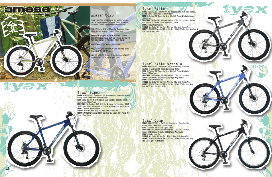 Amasa, Comp, Tyax | Elite, Elite women’s, Super | Mongoose Teocali Super User Manual | Page 10 / 21