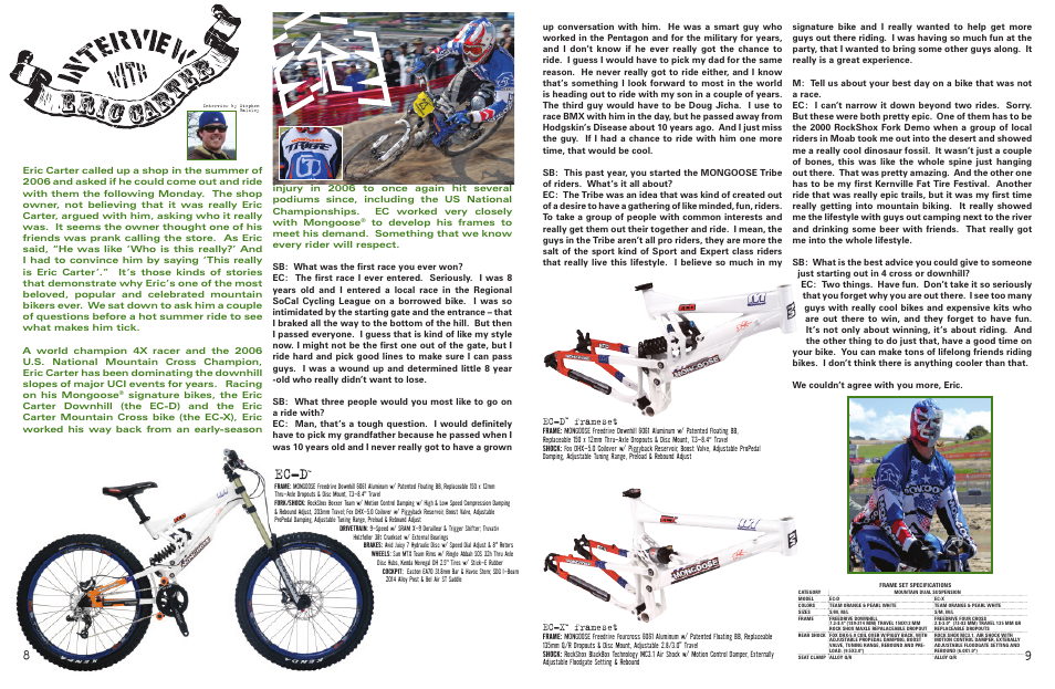 Ec-d, Frameset, Ec-x | Mongoose Teocali Super User Manual | Page 5 / 21
