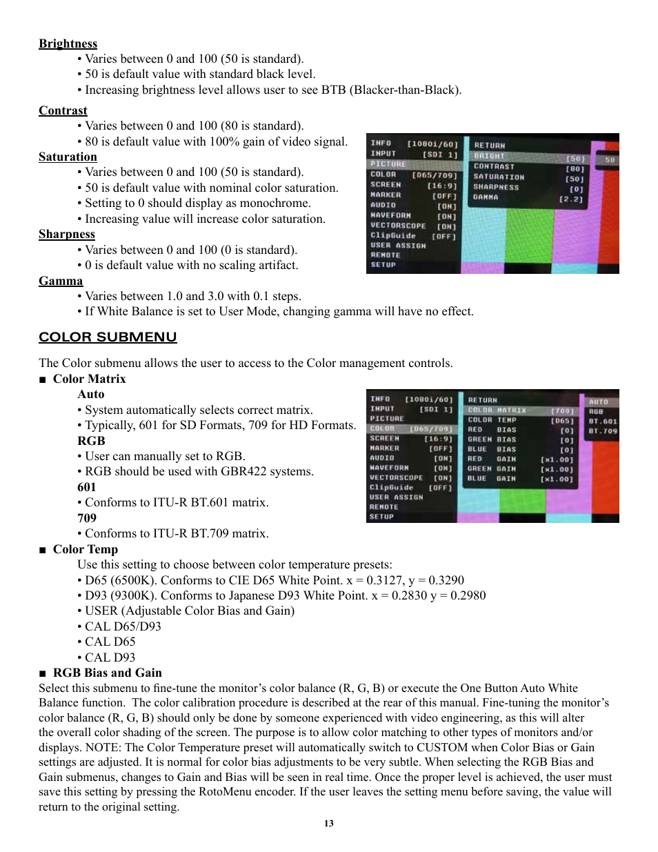 Marshall electronic ORCHID OR-841-HDSDI User Manual | Page 13 / 24
