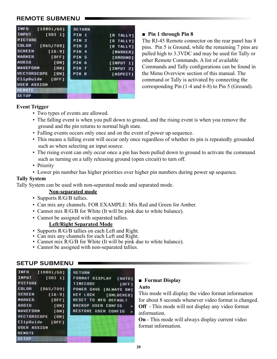 Marshall electronic ORCHID OR-841-HDSDI User Manual | Page 20 / 24