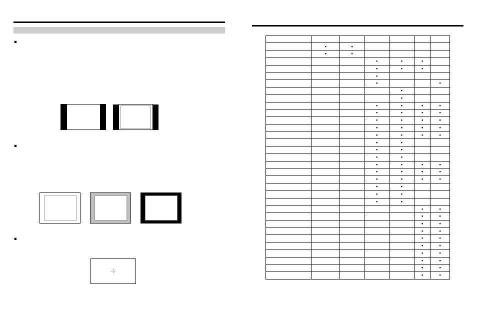 Compatible input formats, On-screen menu (continued), Marker setup submenu (continued) | 3 markers, Marker background, Center marker | Marshall electronic SD/HD Widescreen LCD Monitor V-R201P-AFHD User Manual | Page 7 / 8
