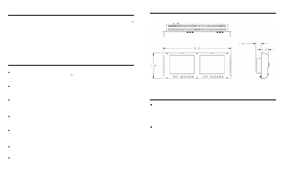 Product overview, Features, Maintenance | Specifications (continued) | Marshall electronic V-R842DP-DVI User Manual | Page 4 / 10